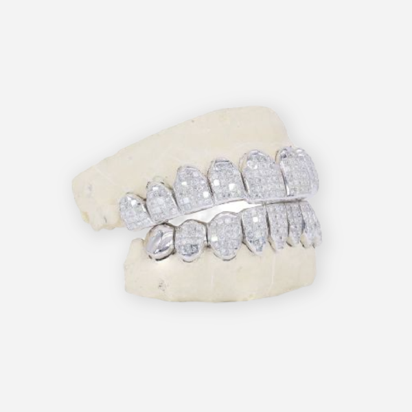 Fantasierijk Prestigieus aankunnen Shop Vvs Natural Princess Cut Diamond Teeth Grillz Invisible Setting Gold  Grillz.