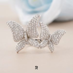 Double Butterfly Diamond Ring