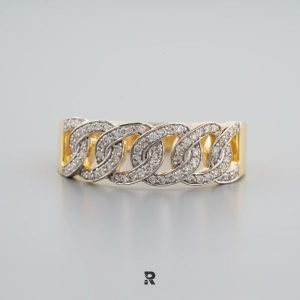 Natural Diamond Half Cuban Ring