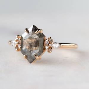 Lillie Salt and Pepper Diamond Ring