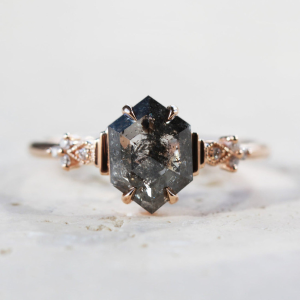 Aileen Salt and Pepper Diamond Ring