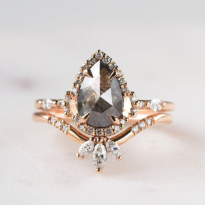 Jolie Salt and Pepper Diamond Ring