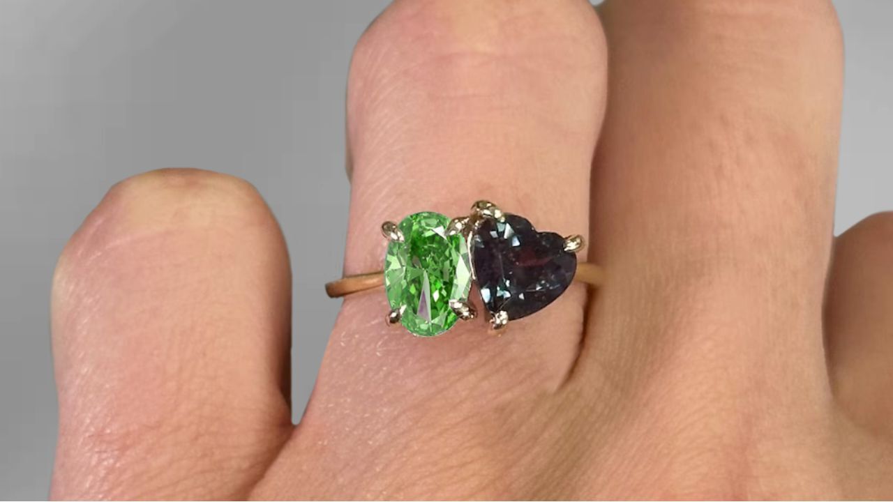 toi et moi color diamond rings
