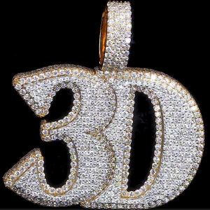 3D Natural Diamond Pendant